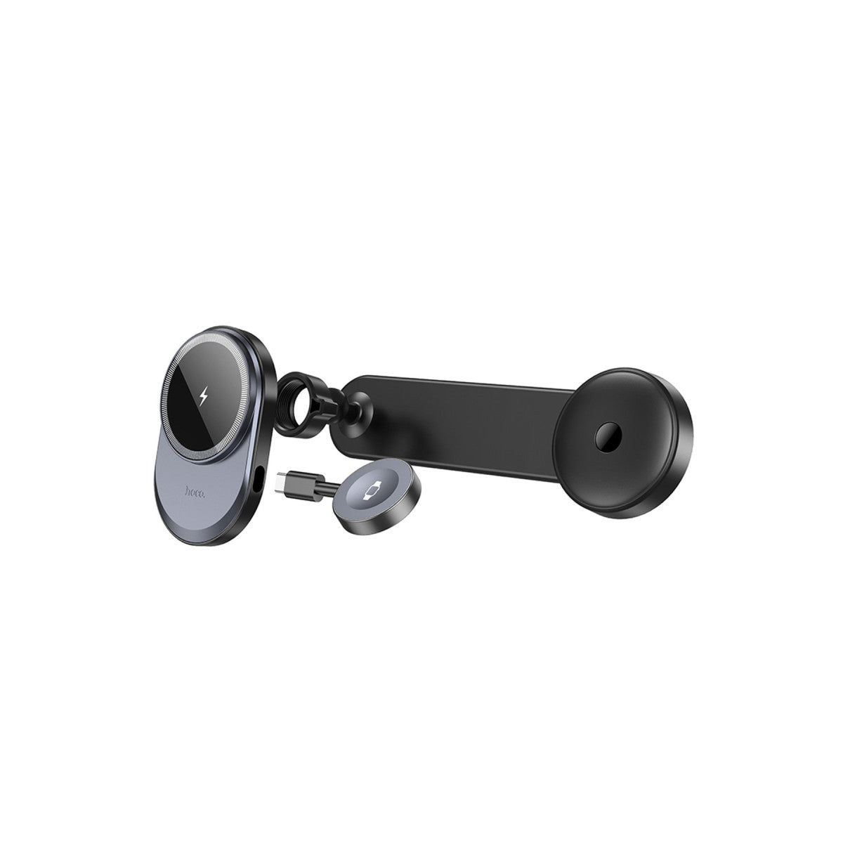 Hoco. HW28 Excelso Yapışkanlı 15W Kablosuz Şarj ve 2.5W Kablosuz Saat Şarj Destekli Magsafe Araç Tutucu