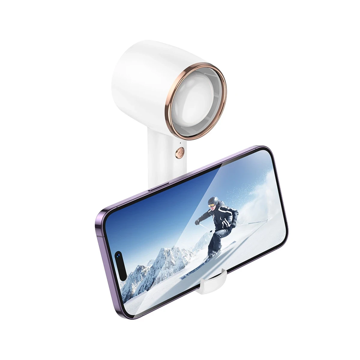 Hoco. HX21 Wind Telefon Tutucu Özellikli Yüksek Hızlı Masaüstü Soğutucu Fan - Beyaz
