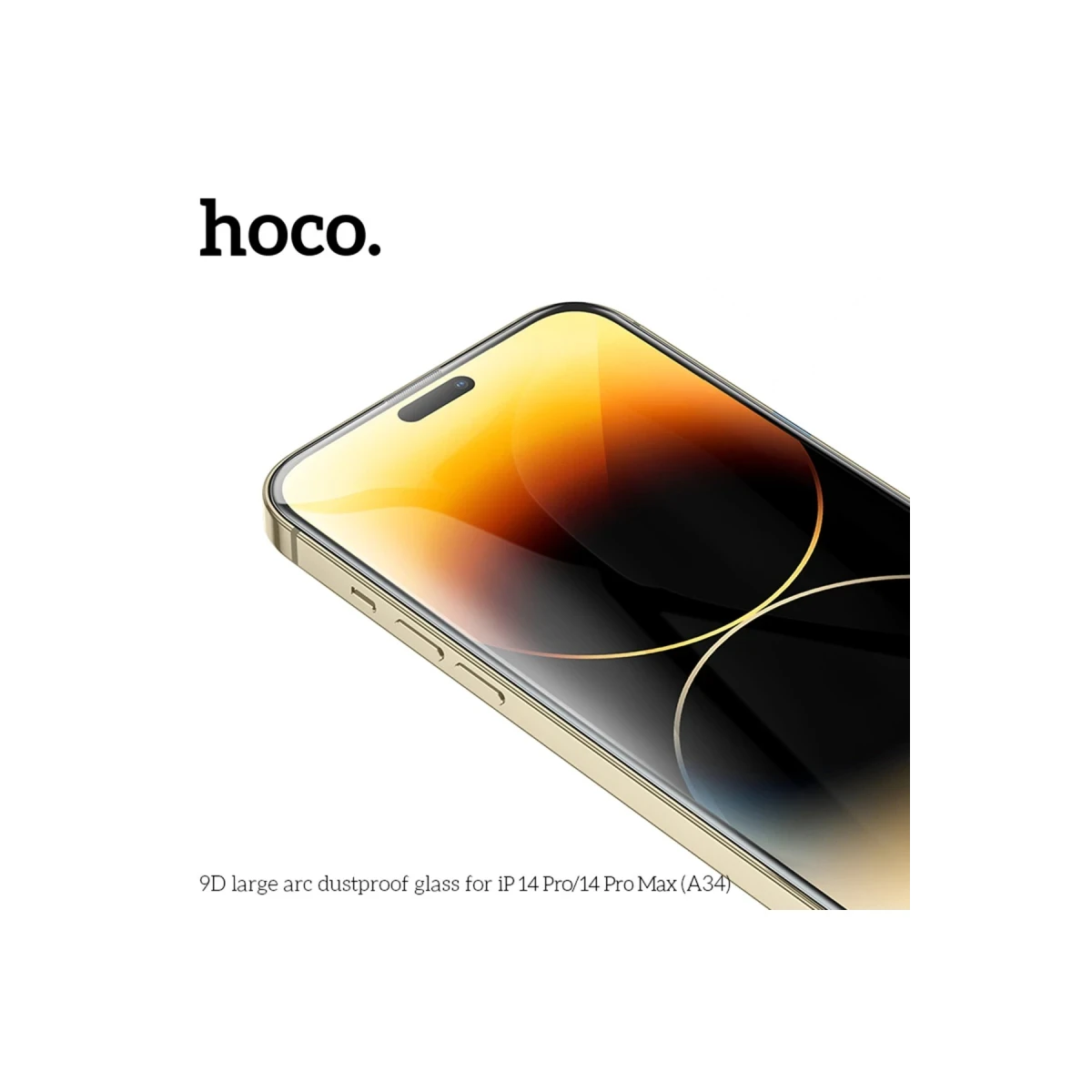 Hoco. Apple iPhone 14 Pro 9D Dustproof Cam Ekran Koruyucu - Siyah