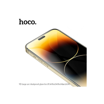 Hoco. Apple iPhone 14 Pro 9D Dustproof Cam Ekran Koruyucu - Siyah