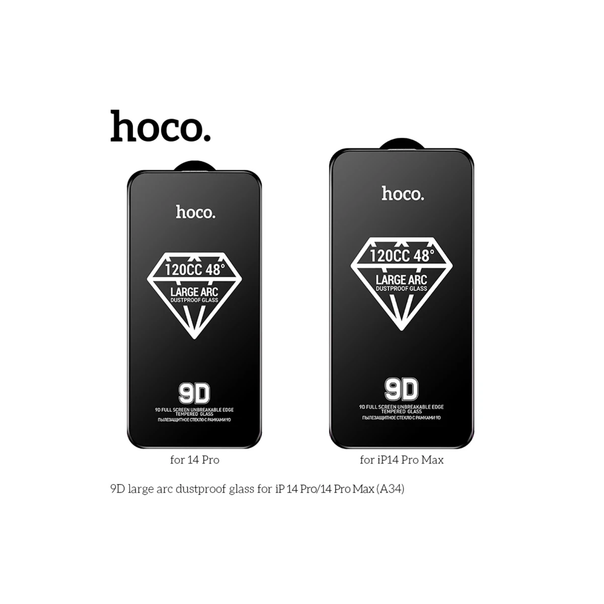 Hoco. Apple iPhone 14 Pro Max 9D Dustproof Cam Ekran Koruyucu - Siyah