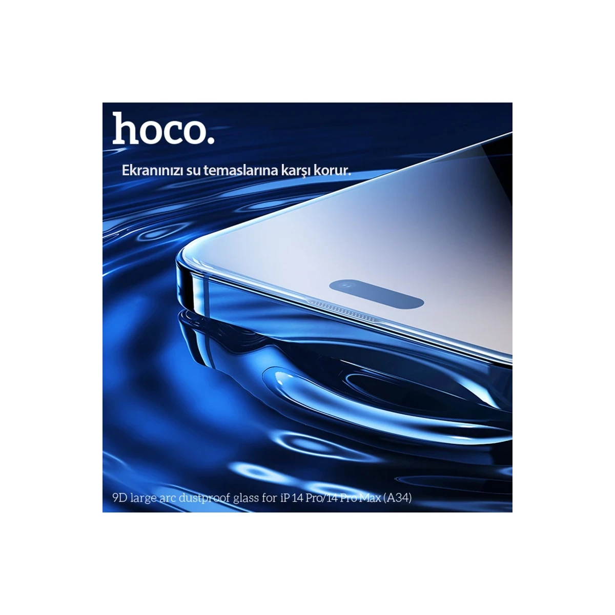 Hoco. Apple iPhone 14 Pro Max 9D Dustproof Cam Ekran Koruyucu - Siyah