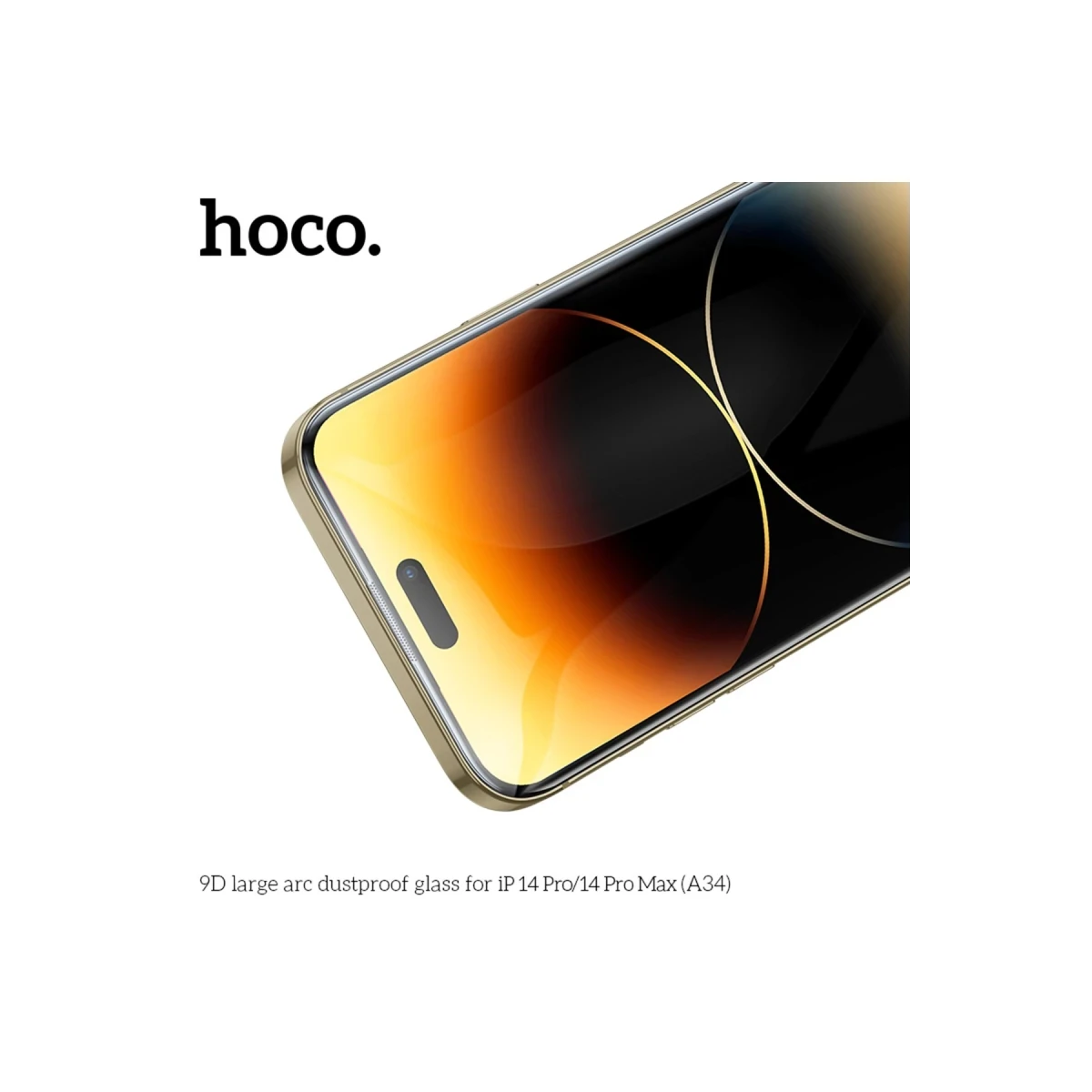 Hoco. Apple iPhone 14 Pro Max 9D Dustproof Cam Ekran Koruyucu - Siyah