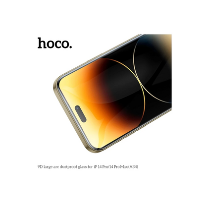 Hoco. Apple iPhone 14 Pro Max 9D Dustproof Cam Ekran Koruyucu - Siyah