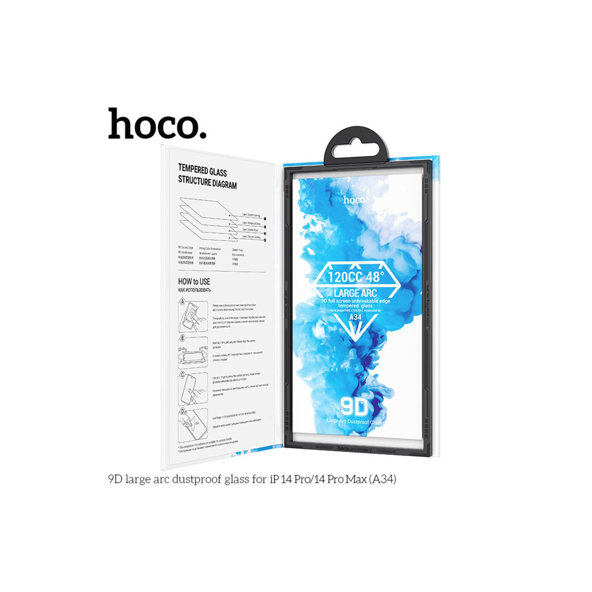 Hoco. Apple iPhone 14 Pro Max 9D Dustproof Cam Ekran Koruyucu