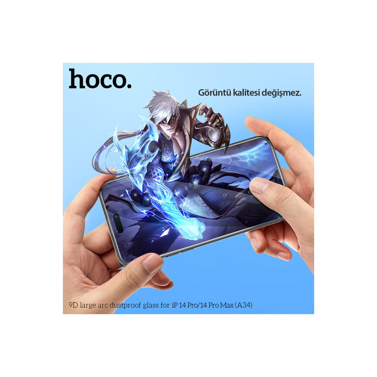 Hoco. Apple iPhone 14 Pro Max 9D Dustproof Cam Ekran Koruyucu