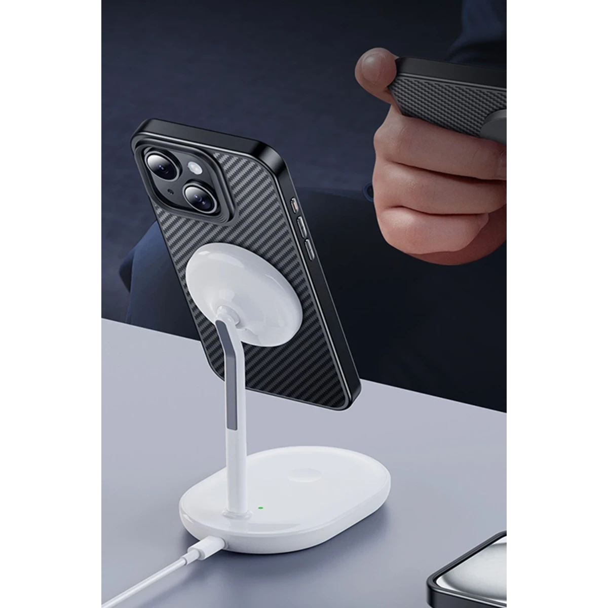 Hoco. Apple iPhone 15 Knight Kevlar Magsafe Kapak - Siyah