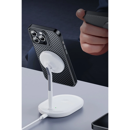 Hoco. Apple iPhone 15 Pro Max Knight Kevlar Magsafe Kapak - Siyah