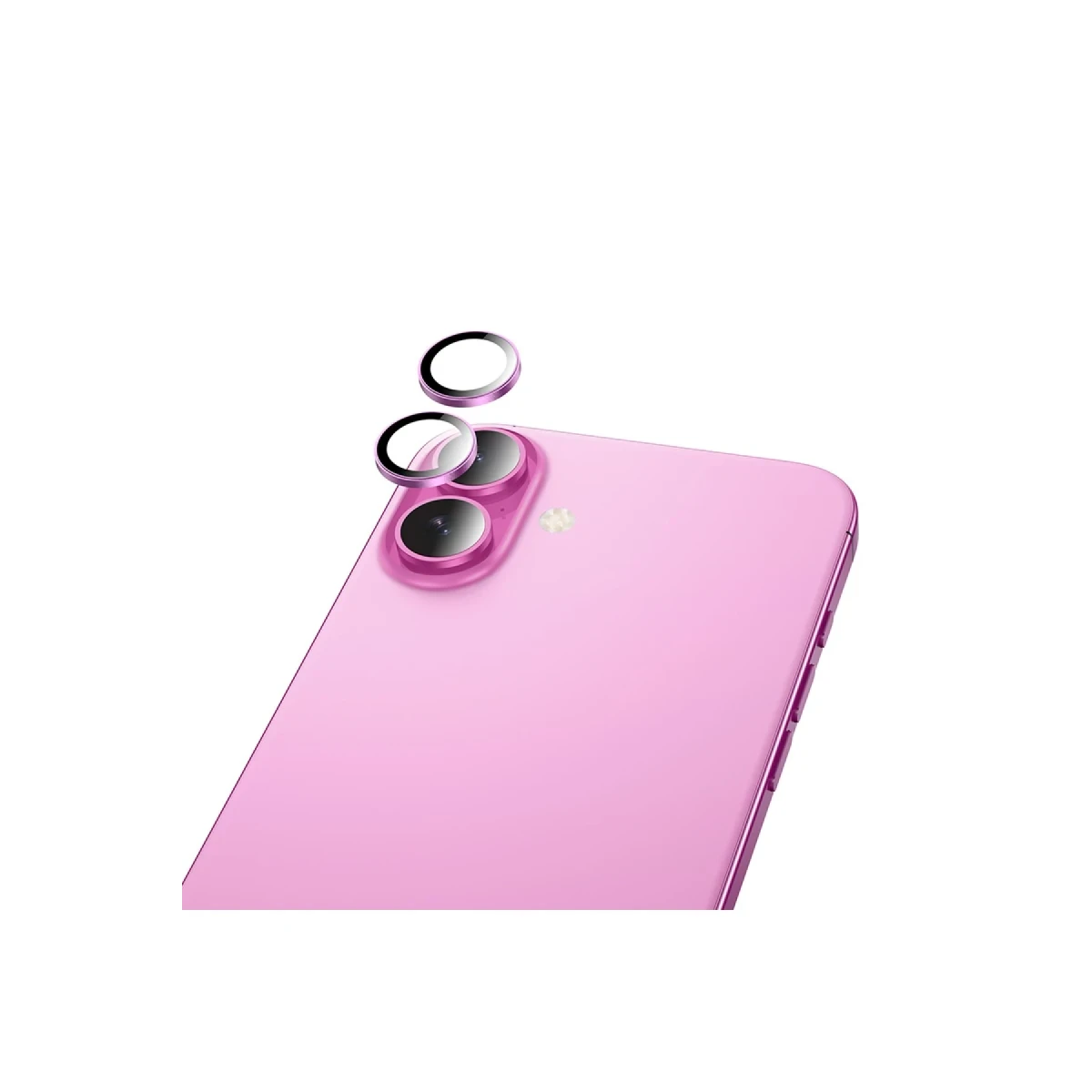 Hoco. Apple iPhone 16 3D Metal Frame Kamera Lens - Pembe