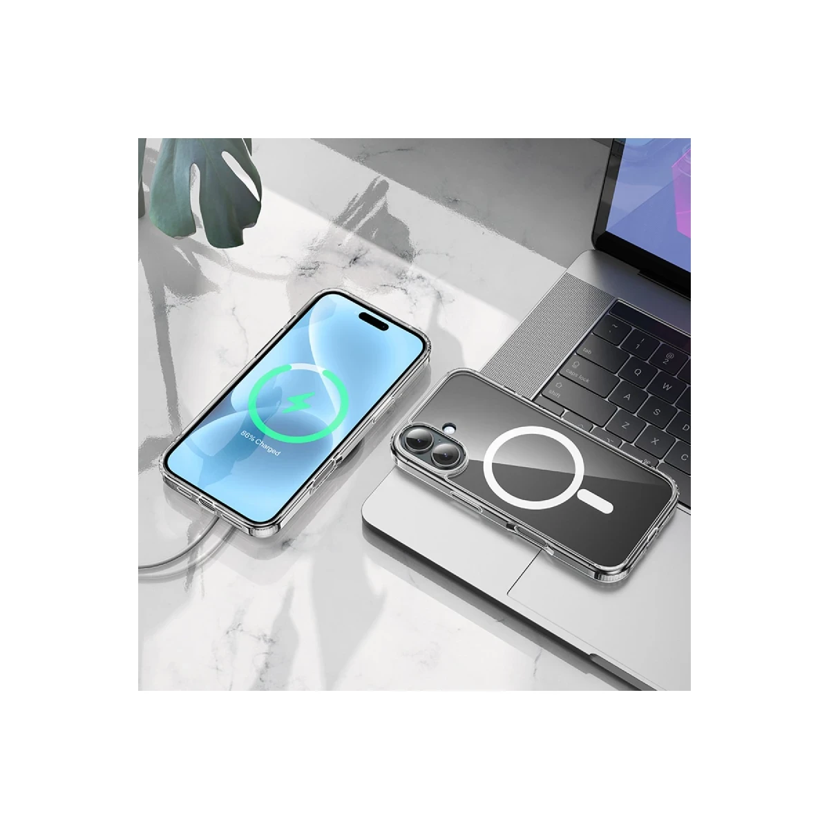 Hoco. Apple iPhone 16 Anti Fall Airbag Magsafe Kapak - Şeffaf