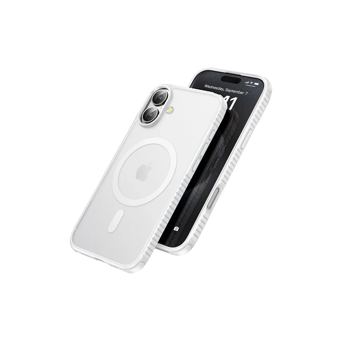 Hoco. Apple iPhone 16 Armour Antishock Protective Magsafe Kapak - Beyaz