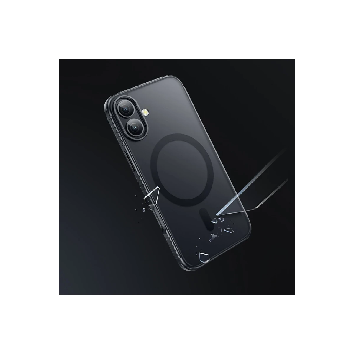 Hoco. Apple iPhone 16 Armour Antishock Protective Magsafe Kapak - Siyah