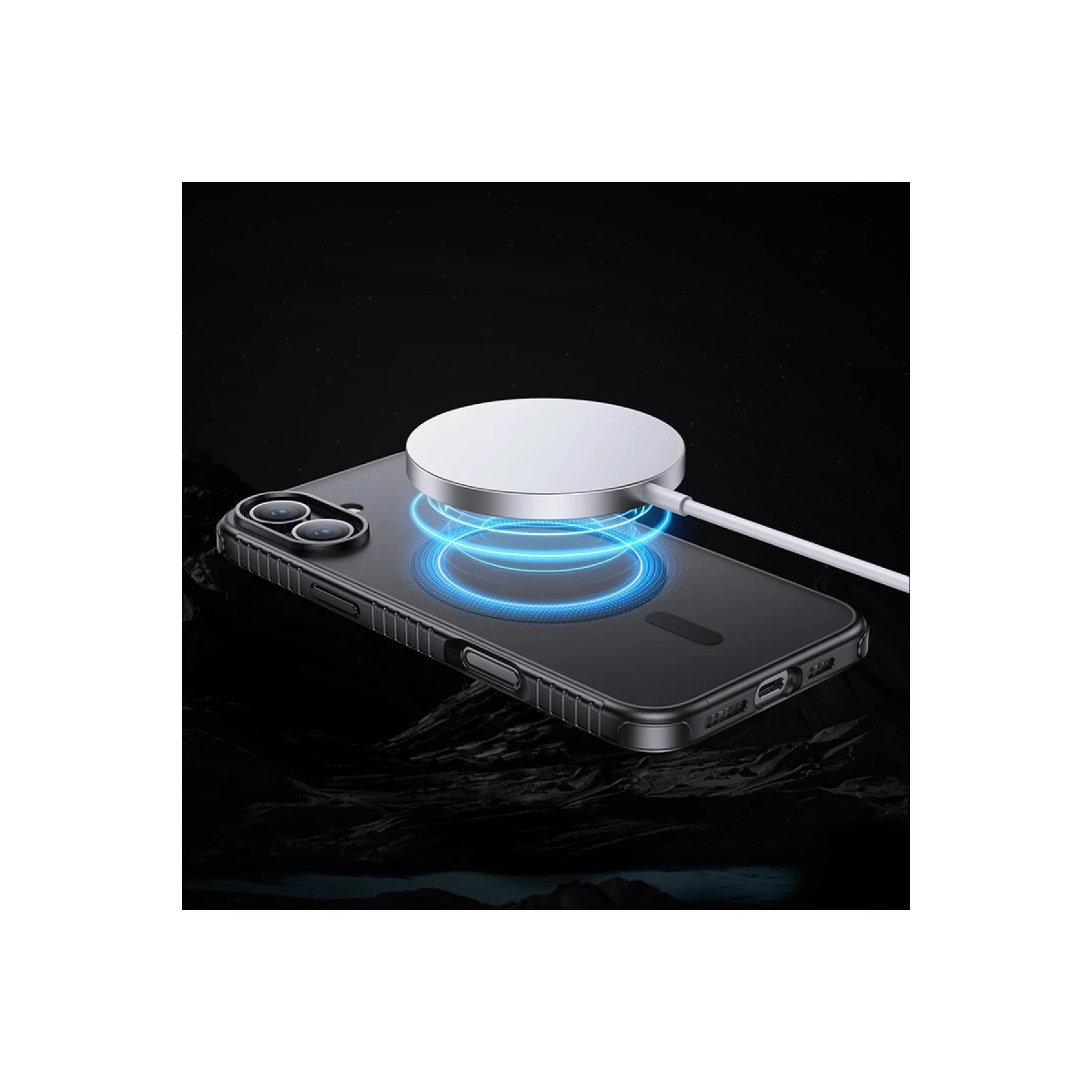 Hoco. Apple iPhone 16 Armour Antishock Protective Magsafe Kapak - Siyah