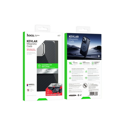 Hoco. Apple iPhone 16 Pro Knight Kevlar Magsafe Kapak - Siyah