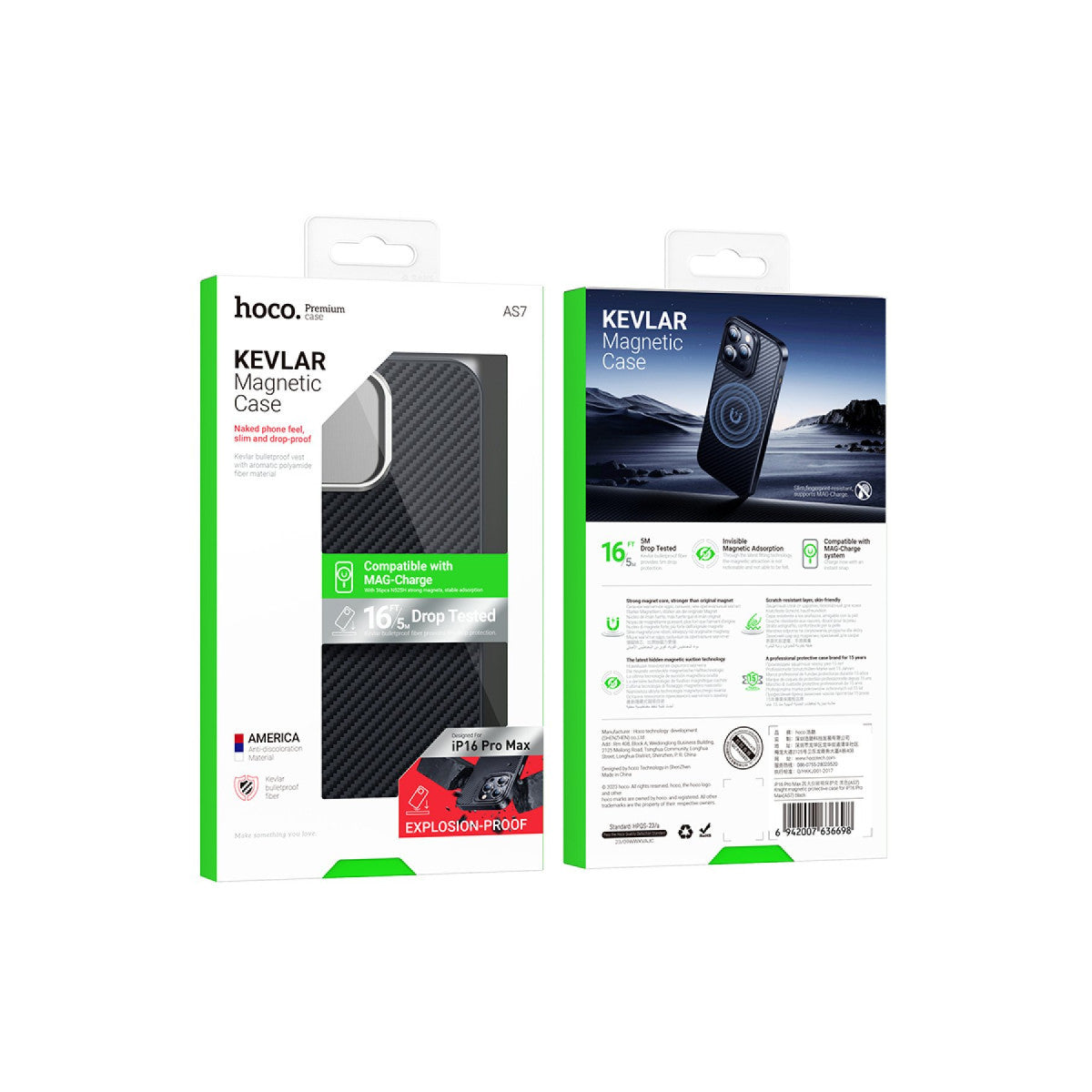 Hoco. Apple iPhone 16 Pro Knight Kevlar Magsafe Kapak
