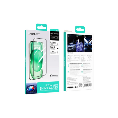 Hoco. Apple iPhone 16 Pro Max 3D Engraved HD Cam Ekran Koruyucu - Siyah