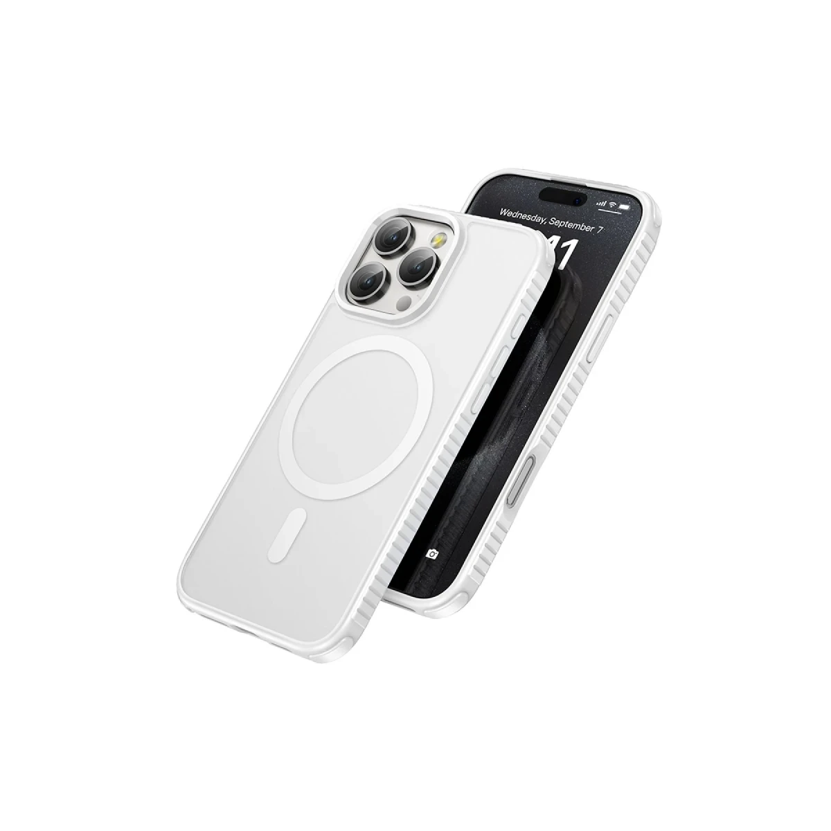 Hoco. Apple iPhone 16 Pro Max Armour Antishock Protective Magsafe Kapak - Beyaz