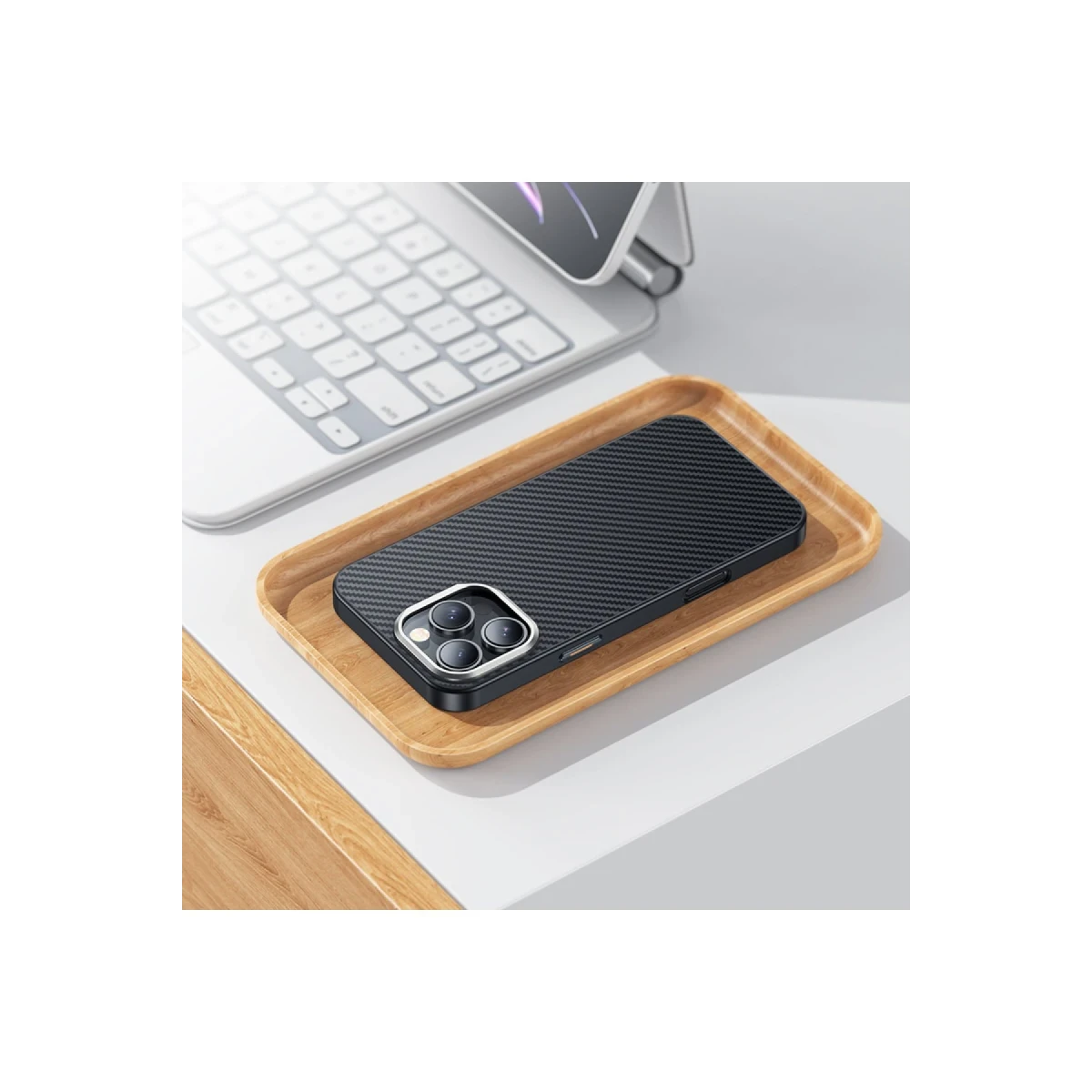 Hoco. Apple iPhone 16 Pro Max Knight Kevlar Magsafe Kapak - Siyah