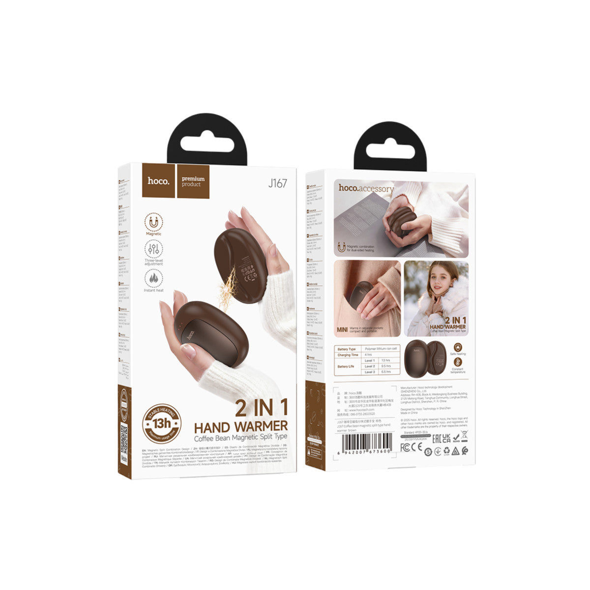 Hoco. J167 Coffee Bean Manyetik Çiftli El Isıtıcı
