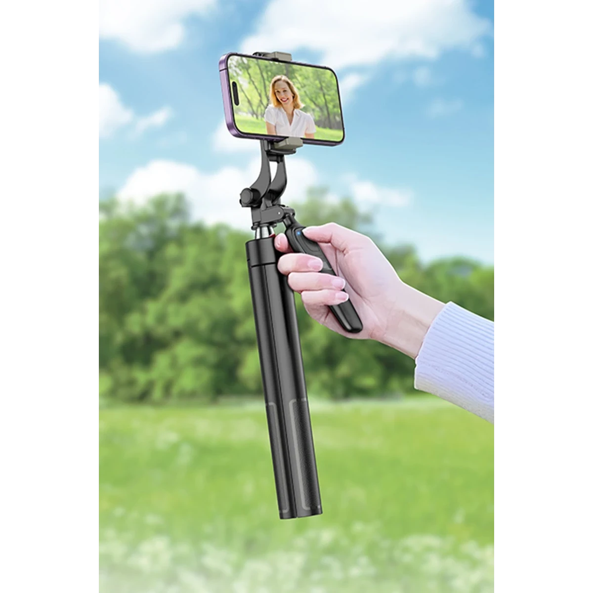 Hoco. K19 1.57M Broadcast Holder Selfie Çubuğu - Siyah