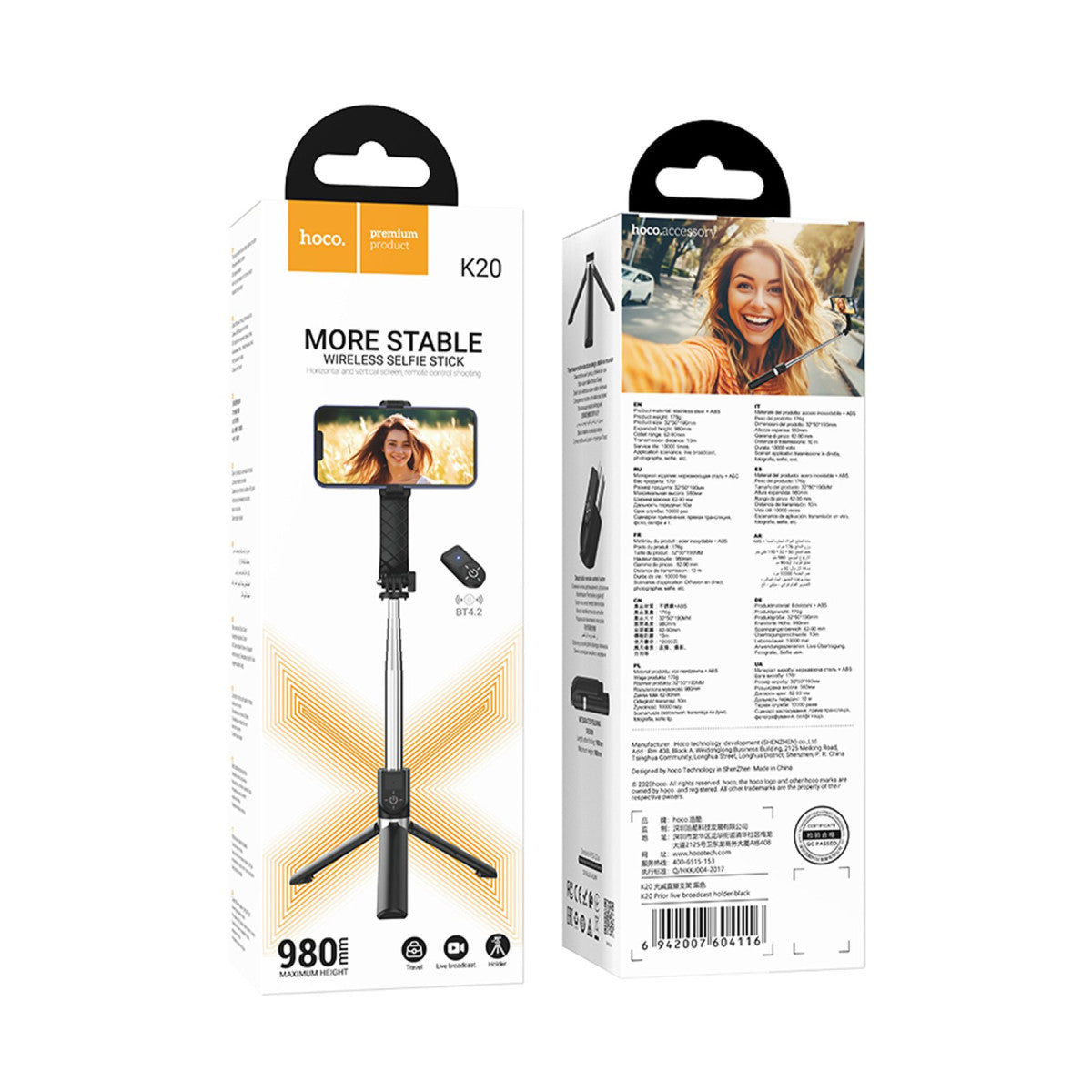 Hoco. K20 BT 4.2 1M Broadcast Holder Selfie Çubuğu