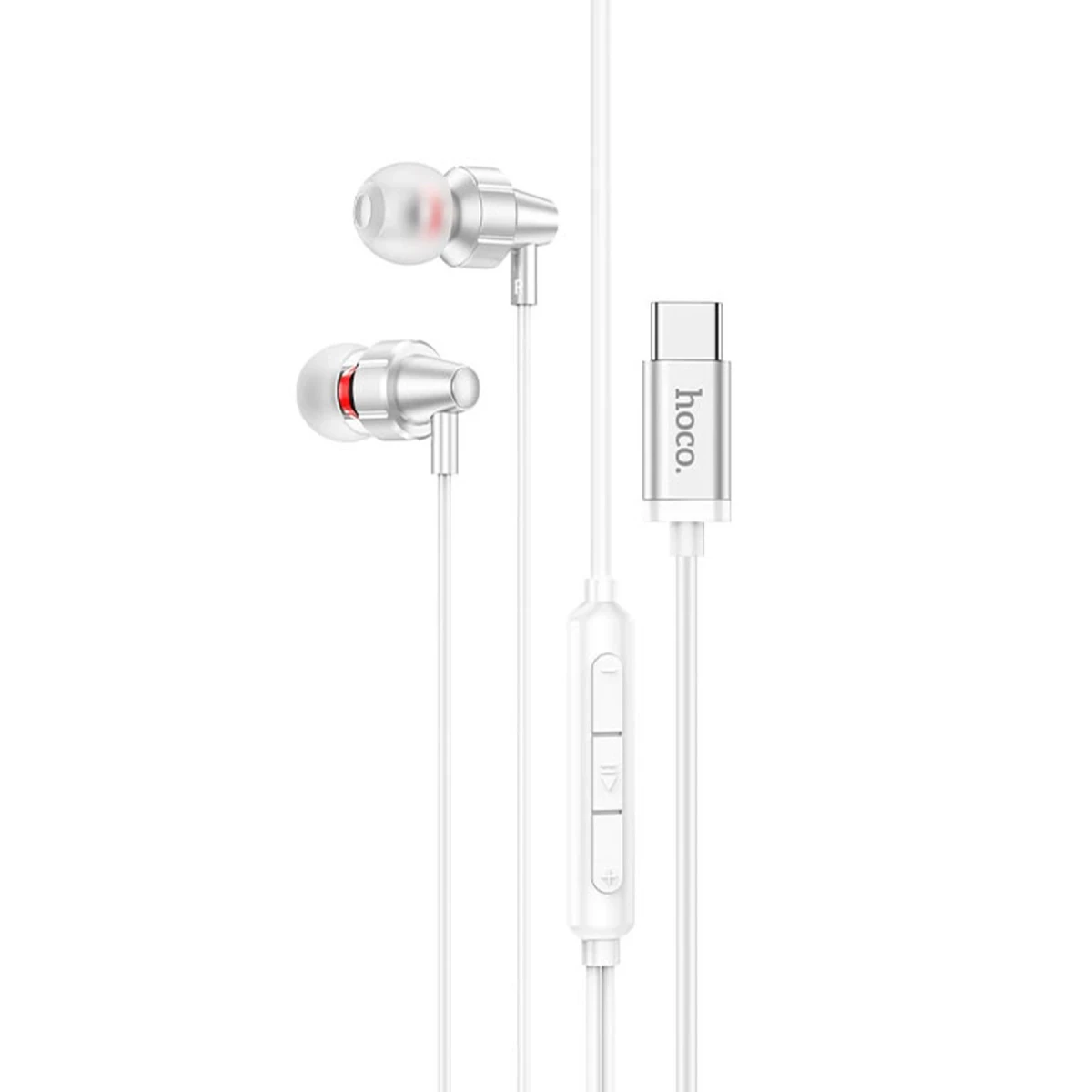 Hoco. M90 Delight 1.2M Type-C Dijital Mikrofonlu Kablolu Kulaklık - Gümüş
