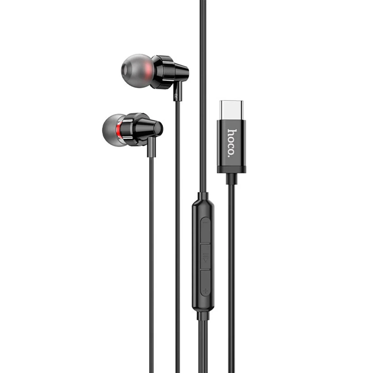 Hoco. M90 Delight 1.2M Type-C Dijital Mikrofonlu Kablolu Kulaklık - Siyah