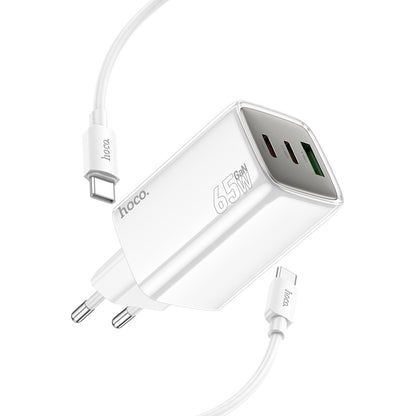 Hoco. N49 Glorious 2 Adet Type-C ve 1 Adet USB Çıkışlı Ekstra Type-C to Type-C Kablolu 65W PD Hızlı Şarj Aleti