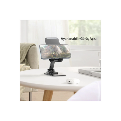 Hoco. PH50 Ayarlanabilir Katlanabilir Masaüstü Telefon Tablet Tutucu - Siyah
