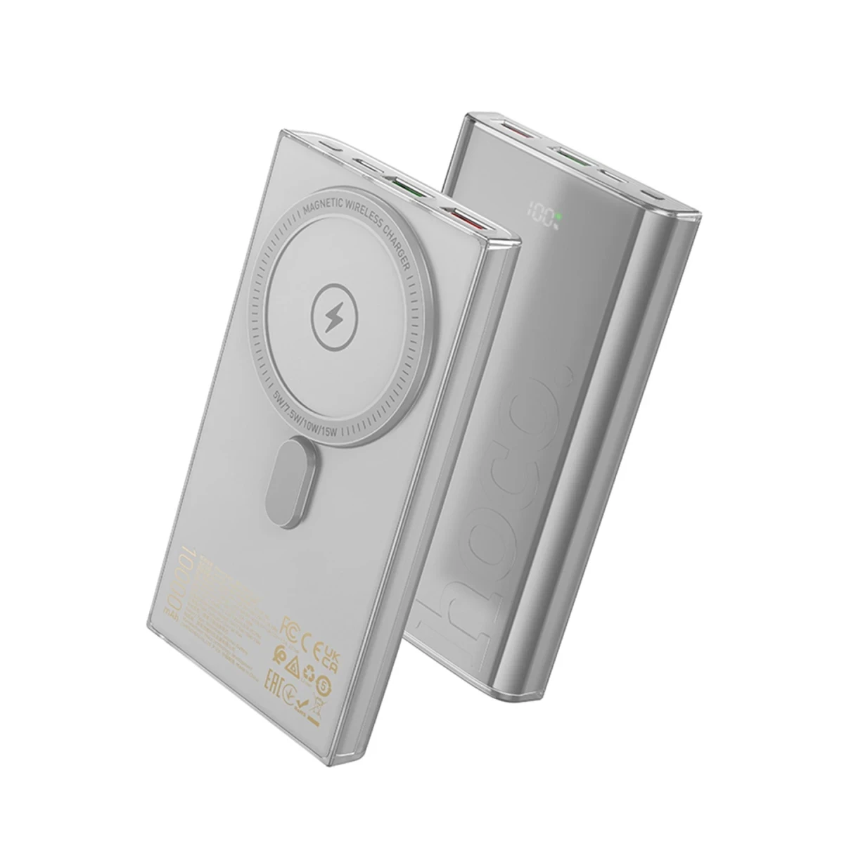 Hoco. Q22 Taurus 22.5W PD 20W Magsafe Dijital Ekranlı Powerbank - Gri