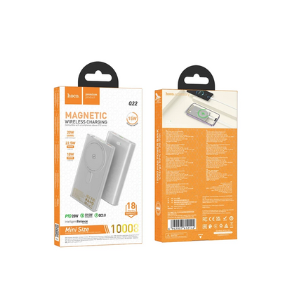 Hoco. Q22 Taurus 22.5W PD 20W Magsafe Dijital Ekranlı Powerbank - Gri