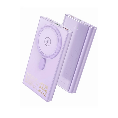 Hoco. Q22 Taurus 22.5W PD 20W Magsafe Dijital Ekranlı Powerbank - Mor