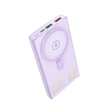 Hoco. Q22 Taurus 22.5W PD 20W Magsafe Dijital Ekranlı Powerbank - Mor