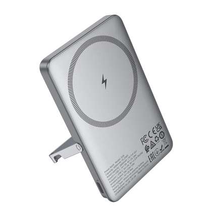 Hoco. Q36 Sunlight 5.000 mAh 20W Type-C ve 10W Kablosuz Şarj PD Magsafe Standlı Powerbank - Titan Gri