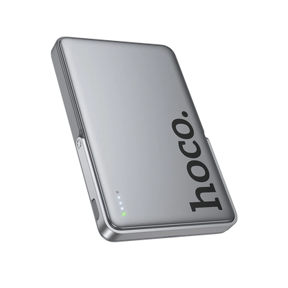 Hoco. Q36 Sunlight 5.000 mAh 20W Type-C ve 10W Kablosuz Şarj PD Magsafe Standlı Powerbank - Titan Gri