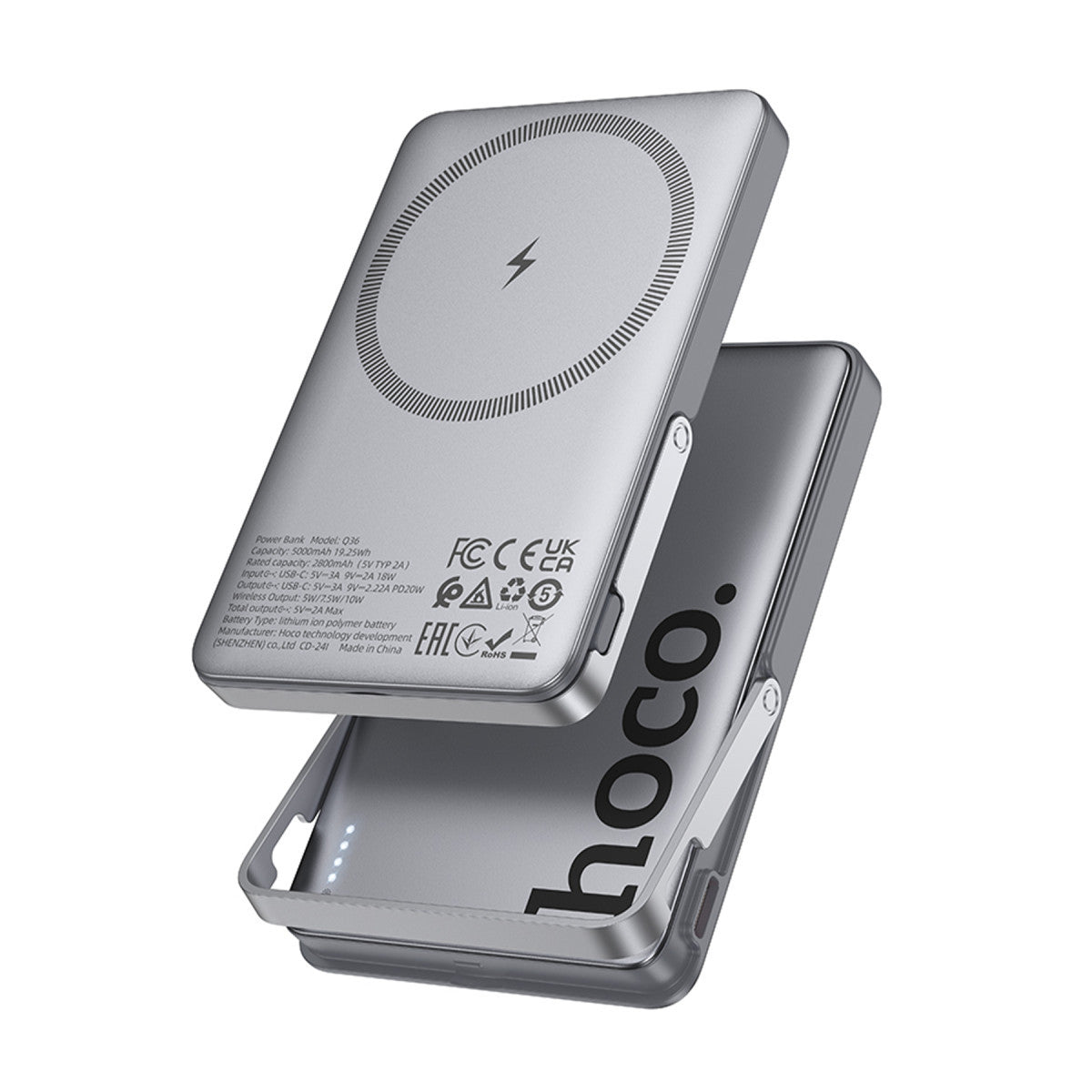 Hoco. Q36 Sunlight 5.000 mAh 20W Type-C ve 10W Kablosuz Şarj PD Magsafe Standlı Powerbank