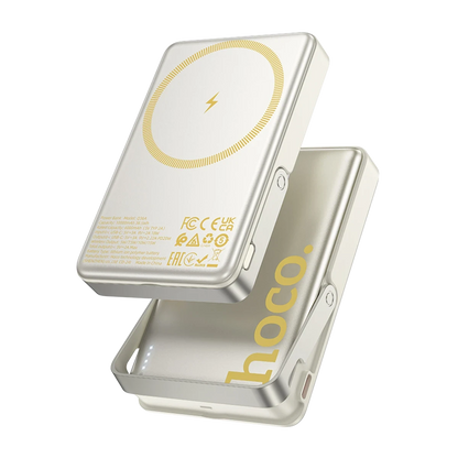Hoco. Q36A Sunlight 10.000 mAh 20W Type-C ve 10W Kablosuz Şarj PD Magsafe Standlı Powerbank - Gold