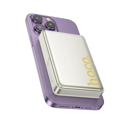 Hoco. Q36A Sunlight 10.000 mAh 20W Type-C ve 10W Kablosuz Şarj PD Magsafe Standlı Powerbank - Gold