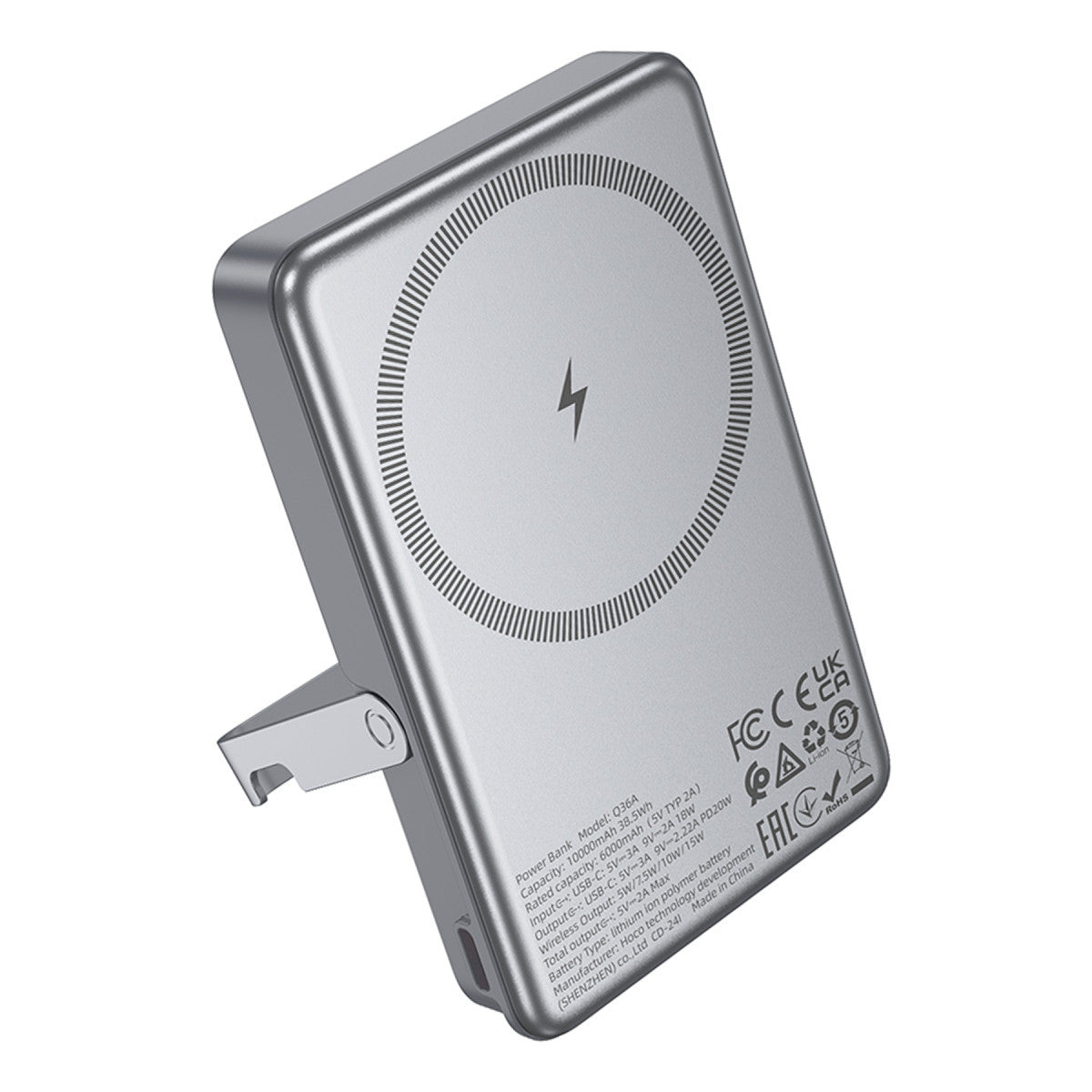 Hoco. Q36A Sunlight 10.000 mAh 20W Type-C ve 10W Kablosuz Şarj PD Magsafe Standlı Powerbank