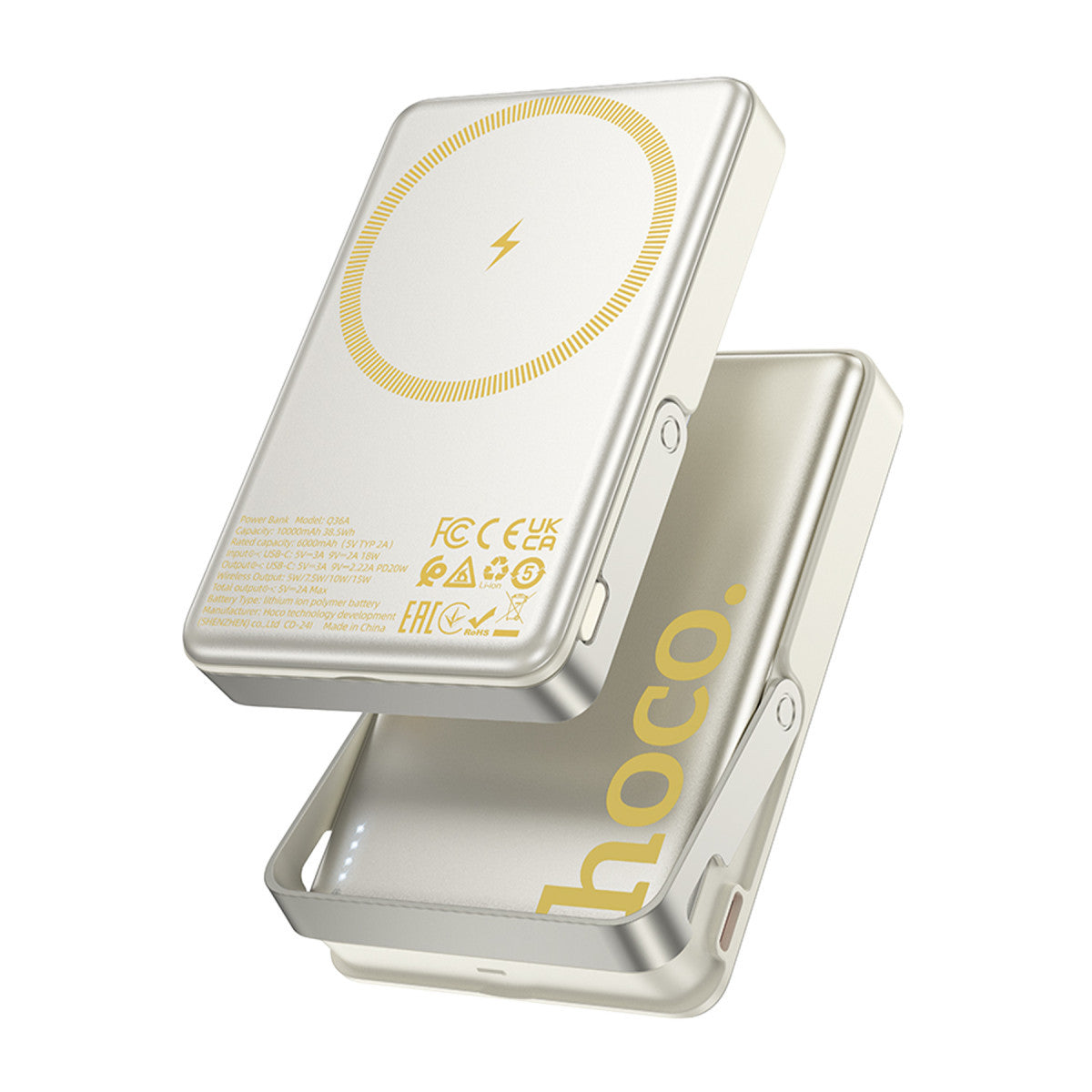 Hoco. Q36A Sunlight 10.000 mAh 20W Type-C ve 10W Kablosuz Şarj PD Magsafe Standlı Powerbank
