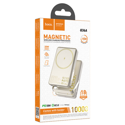 Hoco. Q36A Sunlight 10.000 mAh 20W Type-C ve 10W Kablosuz Şarj PD Magsafe Standlı Powerbank