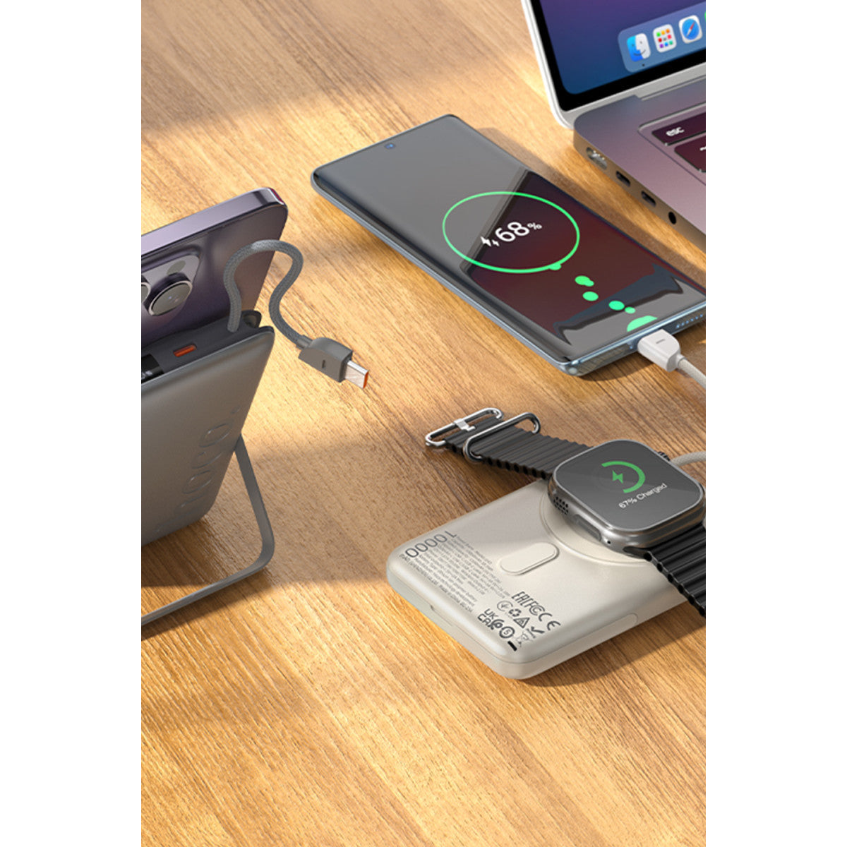 Hoco. Q43 Clever 3in1 10.000 mAh PD 20W Standlı Magsafe Powerbank