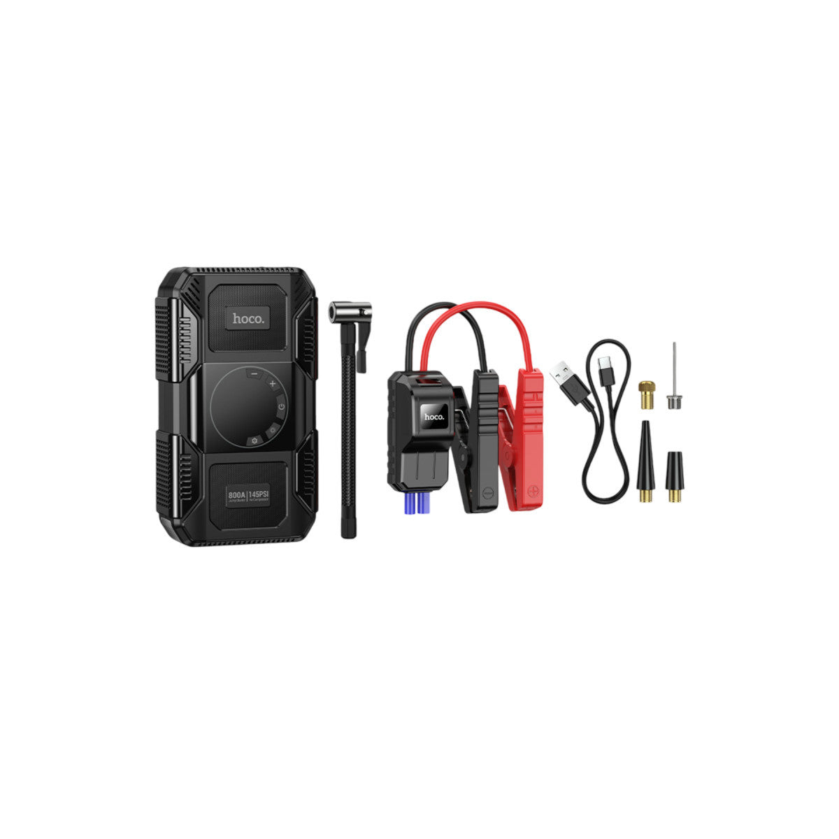 Hoco. QS6 29.6W Akıllı Hava Pompası ve Acil Marş Destekli 8.000 mAh Powerbank