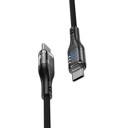 Hoco. U115 1.2M 100W Type-C to Type-C Şarj Data Kablosu - Siyah