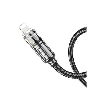 Hoco. U122 1.2M Lantern USB to Lightning Şarj Data Kablosu - Siyah