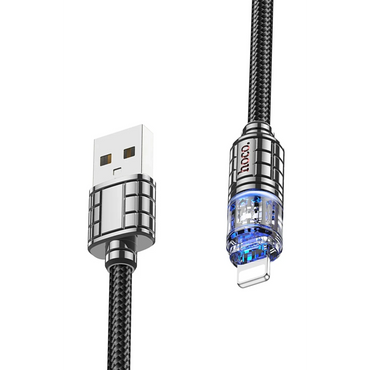 Hoco. U122 1.2M Lantern USB to Lightning Şarj Data Kablosu - Siyah
