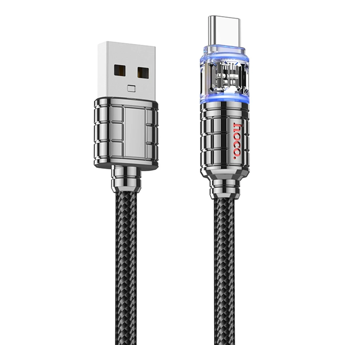 Hoco. U122 1.2M Lantern USB to Type-C Şarj Data Kablosu - Siyah