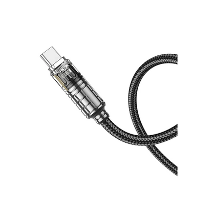 Hoco. U122 1.2M Lantern USB to Type-C Şarj Data Kablosu - Siyah