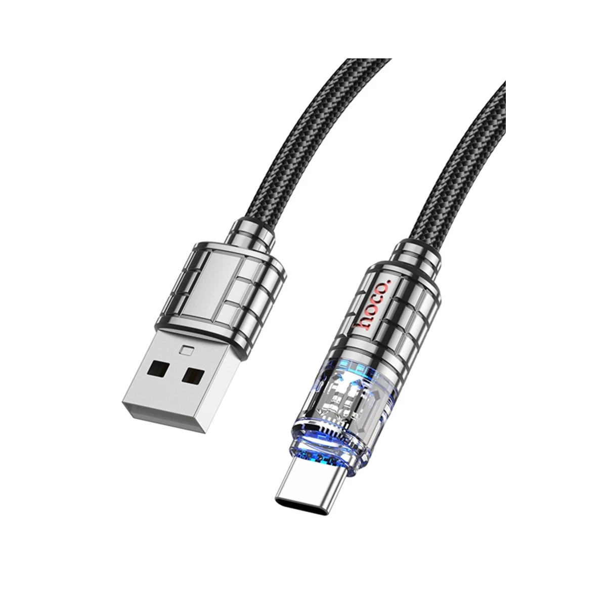 Hoco. U122 1.2M Lantern USB to Type-C Şarj Data Kablosu - Siyah