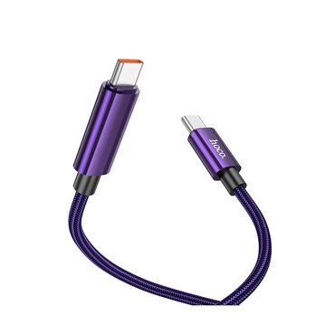 Hoco. U125 1.2M Benefit PD 100W Type-C to Type-C Şarj Data Kablosu - Mor